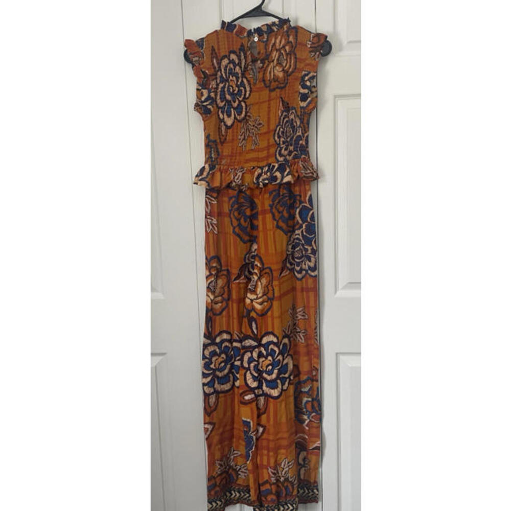 NWT $228 Farm Rio Smocked Wide Leg Jumpsuit XS - Picture 3 of 9